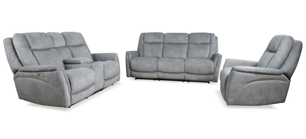 Parker House - Linus - Hudson Grey Power Reclining Sofa Loveseat and Recliner - MLIN-321PHZ-HGY view 1