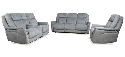 Parker House - Linus - Hudson Grey Power Reclining Sofa Loveseat and Recliner - MLIN-321PHZ-HGY view 1
