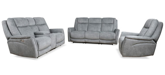 Parker House - Linus - Hudson Grey Power Reclining Sofa Loveseat and Recliner - MLIN-321PHZ-HGY view 1