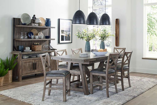 Parker House - Lodge Dining Counter Height Extendable Table with 6 Stools and Buffet with Hutch - DLOD-10PC-TBL-XBACK-HUTCH view 1