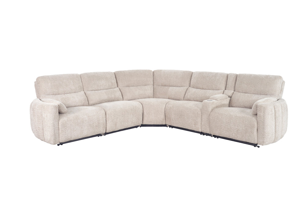 Parker House -  Modesto - Buttercream 6 Piece Modular Power Reclining Sectional with Power Adjustable Headrests - MMOD-PACKA(H)-BUCR view 1