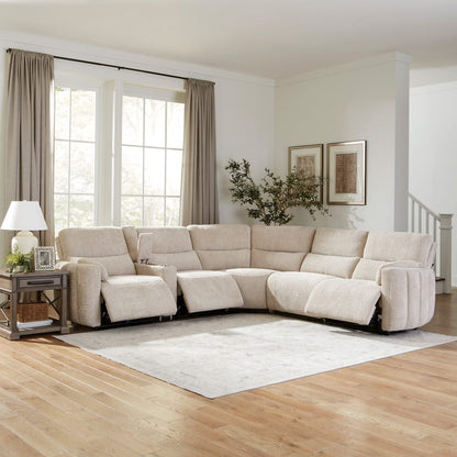 Parker House -  Modesto - Buttercream 6 Piece Modular Power Reclining Sectional with Power Adjustable Headrests - MMOD-PACKA(H)-BUCR view 2