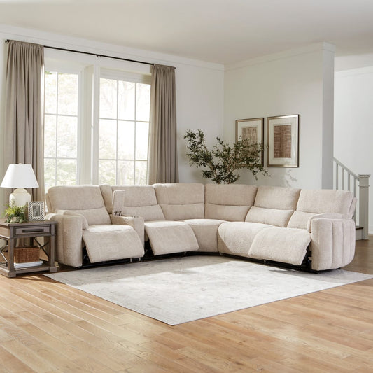 Parker House -  Modesto - Buttercream 6 Piece Modular Power Reclining Sectional with Power Adjustable Headrests - MMOD-PACKA(H)-BUCR view 2