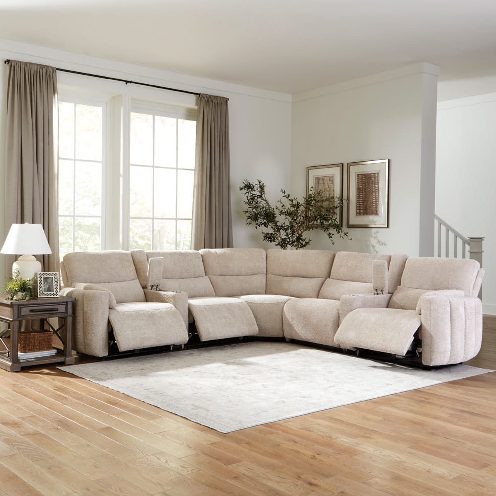 Parker House -  Modesto - Buttercream 7 Piece Modular Power Reclining Sectional with Power Adjustable Headrests - MMOD-PACKT7(H)-BUCR view 4