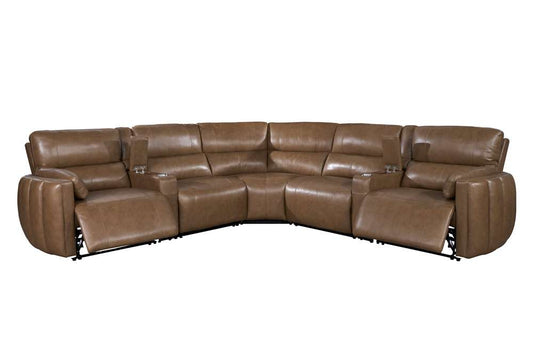 Parker House -  Modesto - Sable 7 Piece Modular Power Reclining Sectional with Power Adjustable Headrests - MMOD-PACKT7(H)-SABL veiw 2