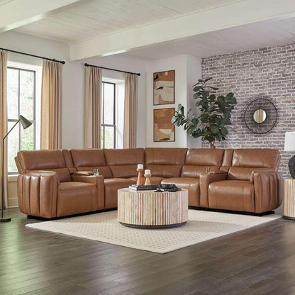 Parker House -  Modesto - Sable 7 Piece Modular Power Reclining Sectional with Power Adjustable Headrests - MMOD-PACKT7(H)-SABL veiw 3