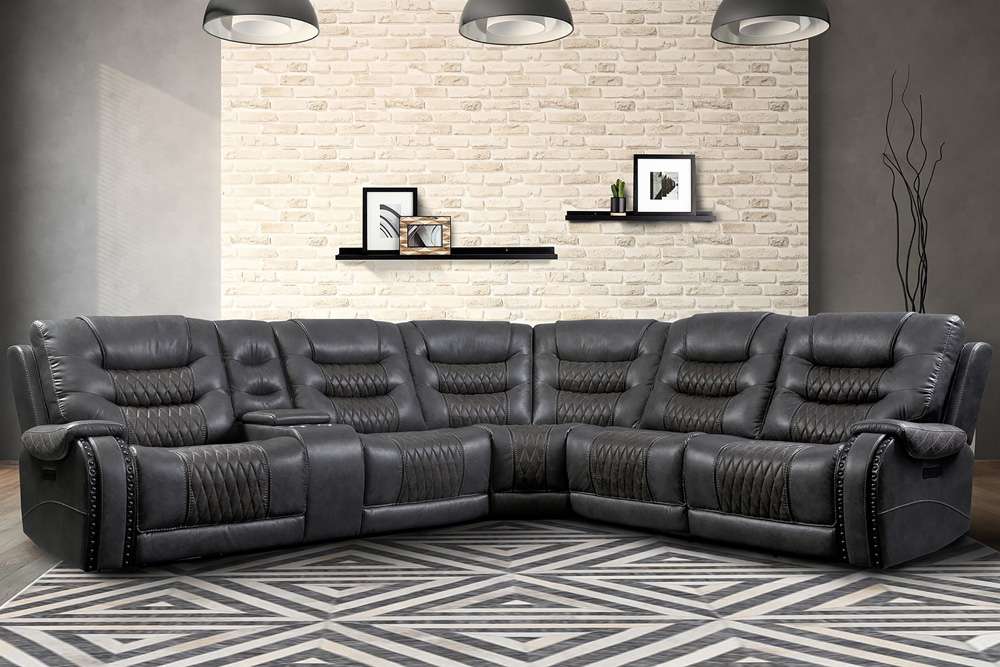 Parker House - Outlaw - Stallion 6 Piece Modular Power Sectional with Drop Down Table and Power Adjustable Headrests - MOUT-PACKT(H)-STA veiw 1