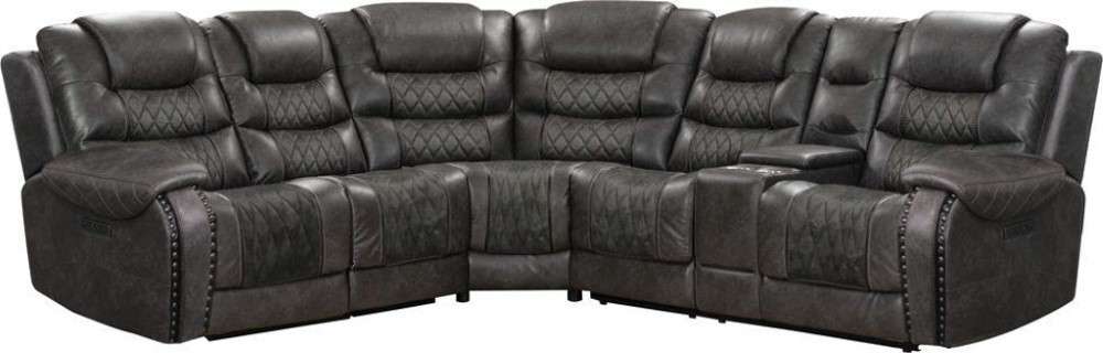 Parker House - Outlaw Stallion 6 Pc Power Sectional with Drop Down Table, Power Headrests and Entertainment Console - MOUT-PACKT(H)-STA veiw 1