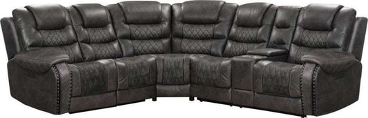 Parker House - Outlaw Stallion 6 Pc Power Sectional with Drop Down Table, Power Headrests and Entertainment Console - MOUT-PACKT(H)-STA veiw 1