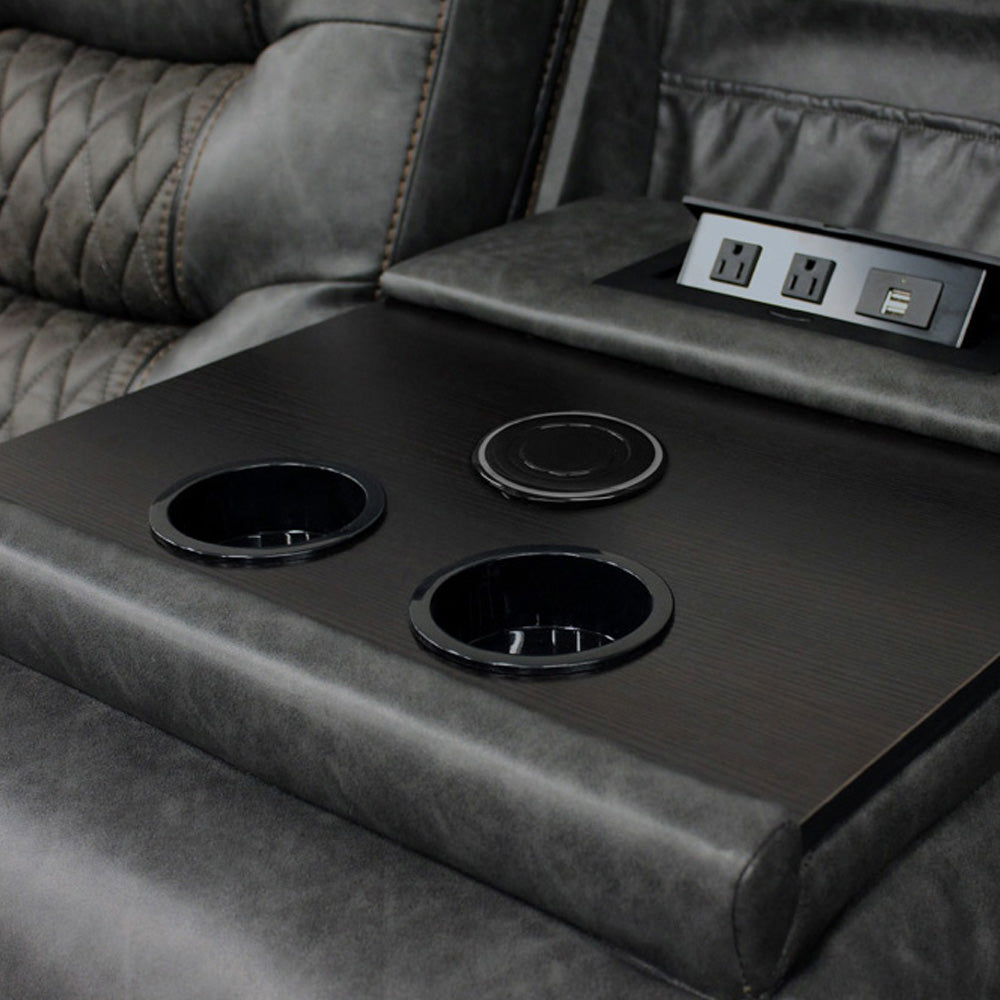 Parker House - Outlaw Stallion 6 Pc Power Sectional with Drop Down Table, Power Headrests and Entertainment Console - MOUT-PACKT(H)-STA view 4