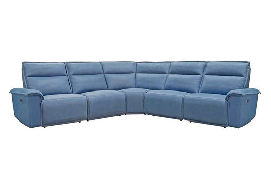 Parker House - Perimeter - Magic Denim 5 Piece Modular Power Reclining Sectional with Power Adjustable Headrests - MPRM-PACKB(H)-MDE_CLOSEOUT veiw 1