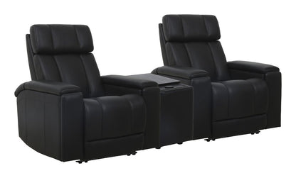 Parker House - Phoenix - Autumn Black Zero Gravity Power 2 Seat Home Theater Seating with Wedge and Immersive Audio - Autumn Black - MPHX-KIT-812P3ZIA-3W-ATBK view 1