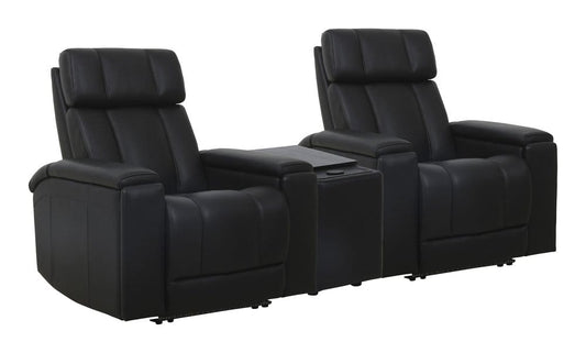 Parker House - Phoenix - Autumn Black Zero Gravity Power 2 Seat Home Theater Seating with Wedge and Immersive Audio - Autumn Black - MPHX-KIT-812P3ZIA-3W-ATBK view 1
