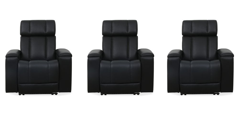 Parker House - Phoenix - Autumn Black Zero Gravity Power 3 Seat Home Theater Seating with Immersive Audio P3 - Autumn Black - MPHX-KIT-812P3ZIA-3-ATBK view 1