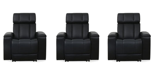 Parker House - Phoenix - Autumn Black Zero Gravity Power 3 Seat Home Theater Seating with Immersive Audio P3 - Autumn Black - MPHX-KIT-812P3ZIA-3-ATBK view 1