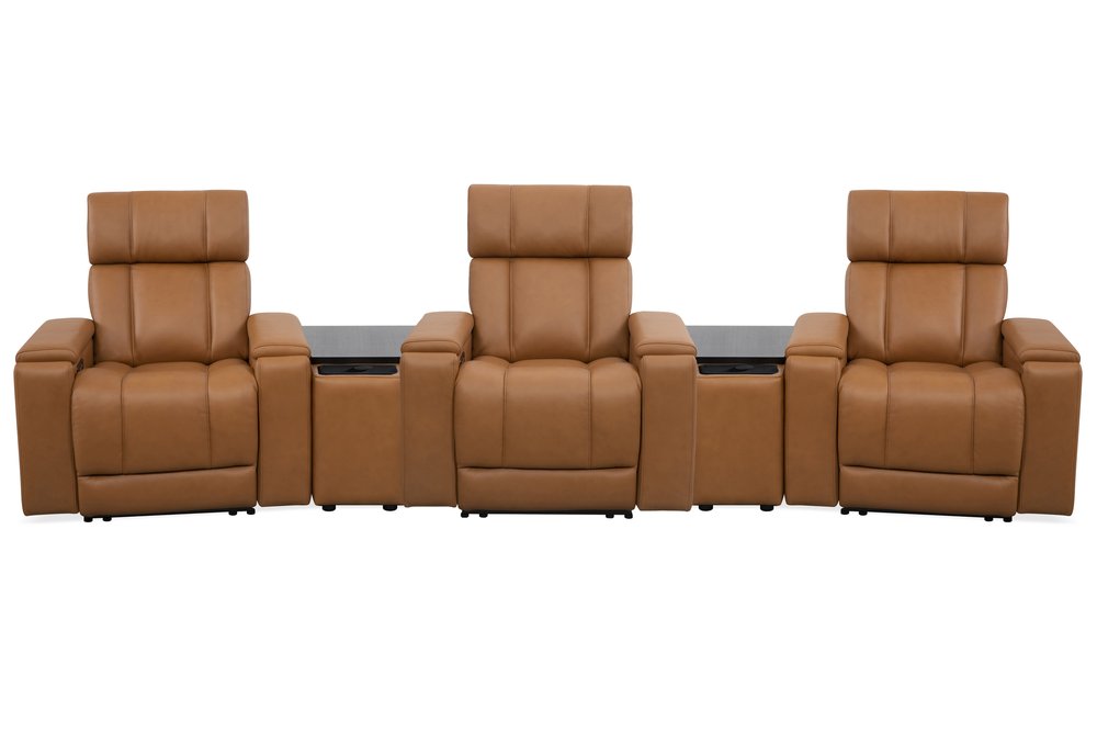 Parker House - Phoenix - Autumn Caramel Zero Gravity Power 3 Seat Home Theater Seating with 2 Wedges and Immersive Audio - Autumn Caramel - MPHX-KIT-812P3ZIA-5W-ATCA view 1