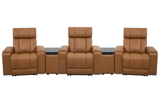 Parker House - Phoenix - Autumn Caramel Zero Gravity Power 3 Seat Home Theater Seating with 2 Wedges and Immersive Audio - Autumn Caramel - MPHX-KIT-812P3ZIA-5W-ATCA view 1
