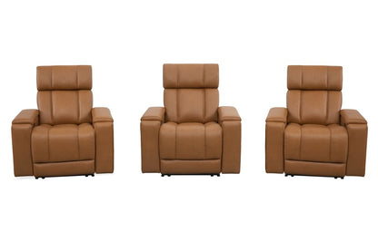 Parker House - Phoenix - Autumn Caramel Zero Gravity Power 3 Seat Home Theater Seating with Immersive Audio P3 - Autumn Caramel - MPHX-KIT-812P3ZIA-3-ATCA view 1