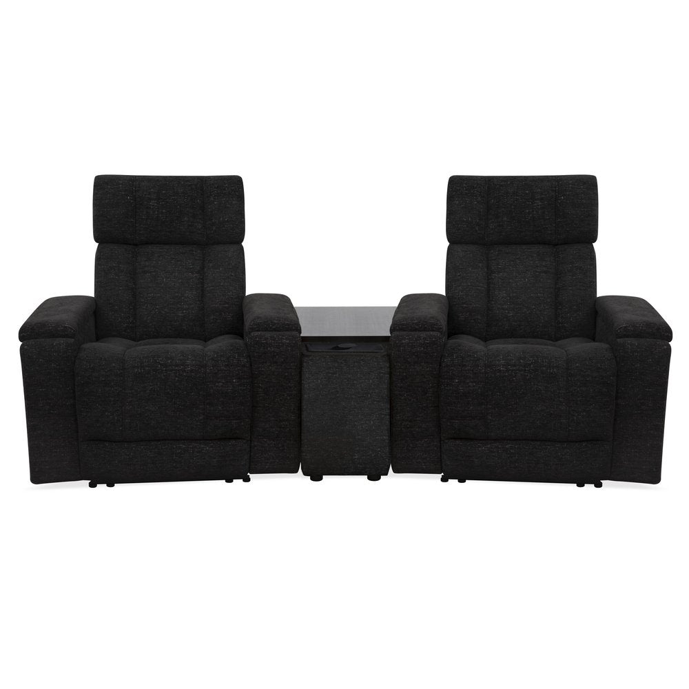 Parker House - Phoenix - Cabot Ebony Zero Gravity Power 2 Seat Home Theater Seating with Wedge and Immersive Audio - Cabot Ebony - MPHX-KIT-812P3ZIA-3W-CAEB view 1