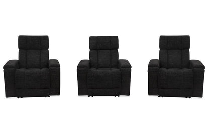 Parker House - Phoenix - Cabot Ebony Zero Gravity Power 3 Seat Home Theater Seating with Immersive Audio P3 - Cabot Ebony - MPHX-KIT-812P3ZIA-3-CAEB view 1