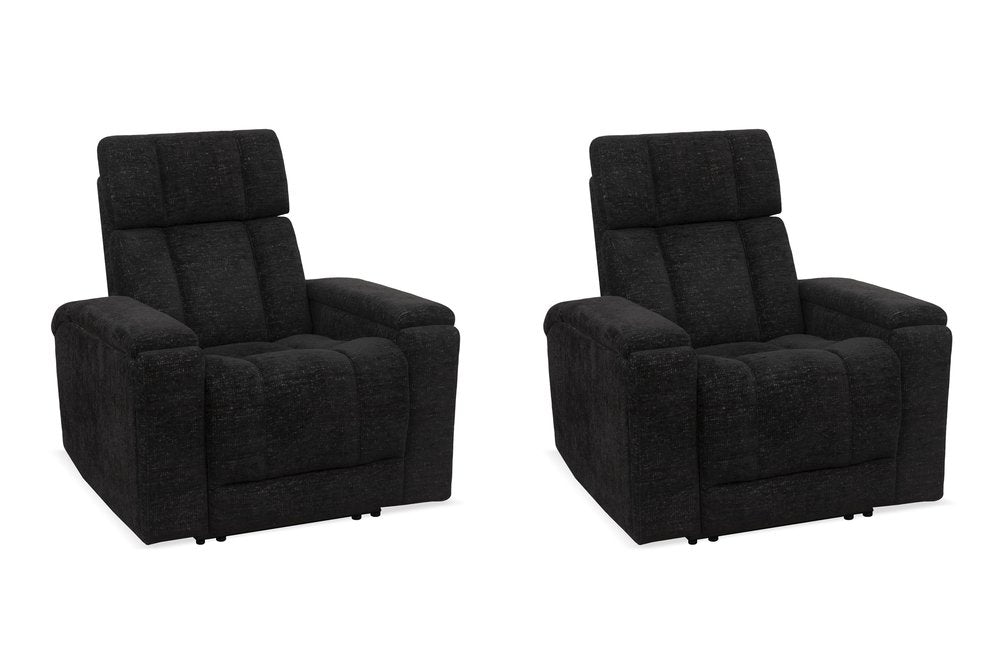 Parker House - Phoenix - Cabot Ebony Zero Gravity Power Recliner with Immersive Audio P3 (Set of 2) - Black - MPHX-KIT-812P3ZIA-2-CAEB view 1