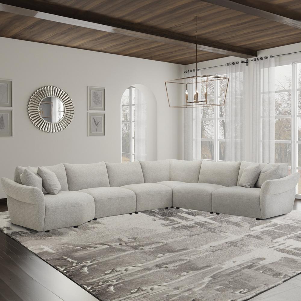 Parker House - Playful - Canes Cobblestone 6pc Sectional Package A - SPLA-PACK6A-CNCB view 5