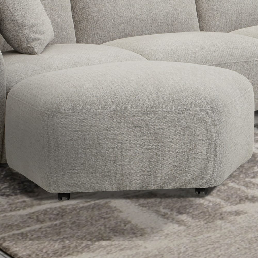 Parker House - Playful - Canes Cobblestone Ottoman with casters - SPLA#900-CNCB view 3