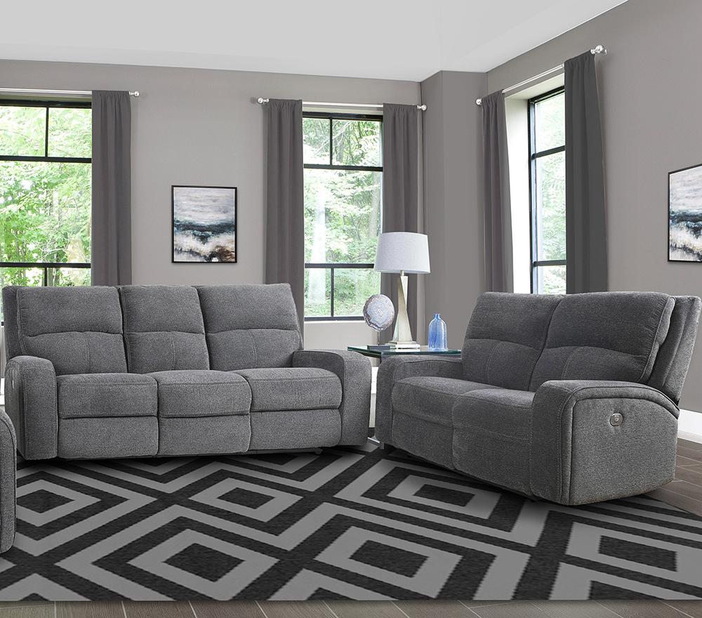 Parker House - Polaris - Bizmark Grey Power Reclining Sofa and Loveseat - MPOL-32PH-BIG view 2