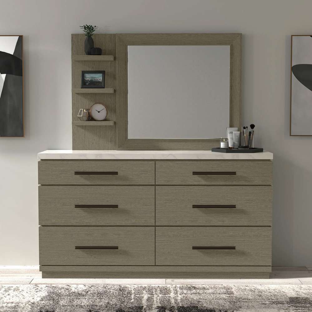 Parker House - Pure Modern Bedroom 6 Drawer Dresser and Mirror - BPUR-2131-2 veiw 1