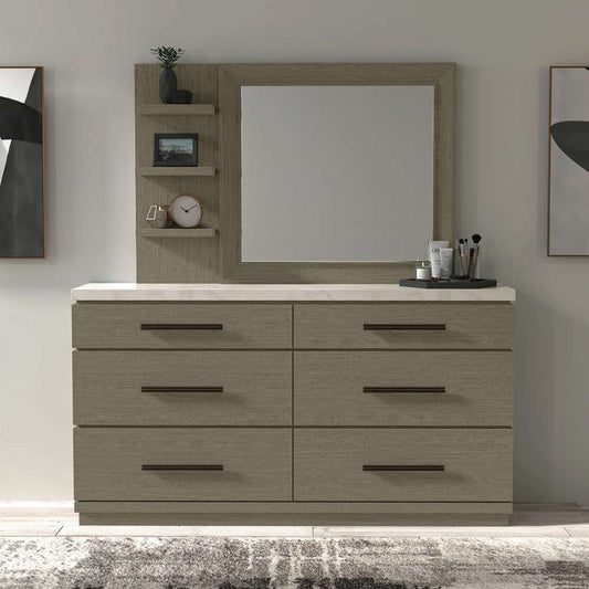 Parker House - Pure Modern Bedroom 6 Drawer Dresser and Mirror - BPUR-2131-2 veiw 1