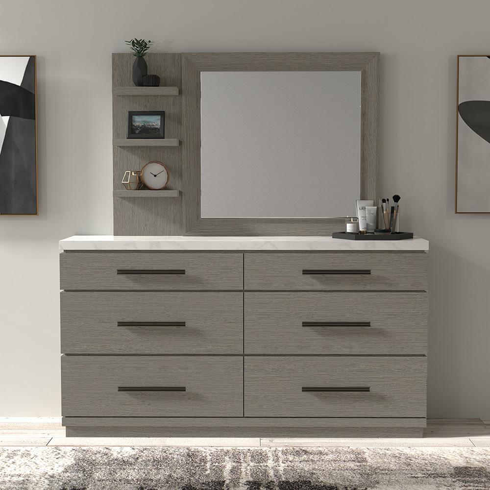 Parker House - Pure Modern - Bedroom King Panel Bed with Dresser and Mirror - BPUR-3PC-1166-DM veiw 4