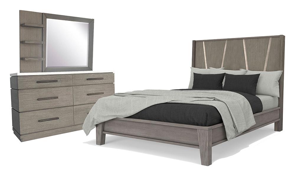 Parker House - Pure Modern - Bedroom Queen Panel Bed with Dresser and Mirror - BPUR-3PC-1150-DM veiw 2