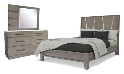 Parker House - Pure Modern - Bedroom Queen Panel Bed with Dresser and Mirror - BPUR-3PC-1150-DM veiw 2