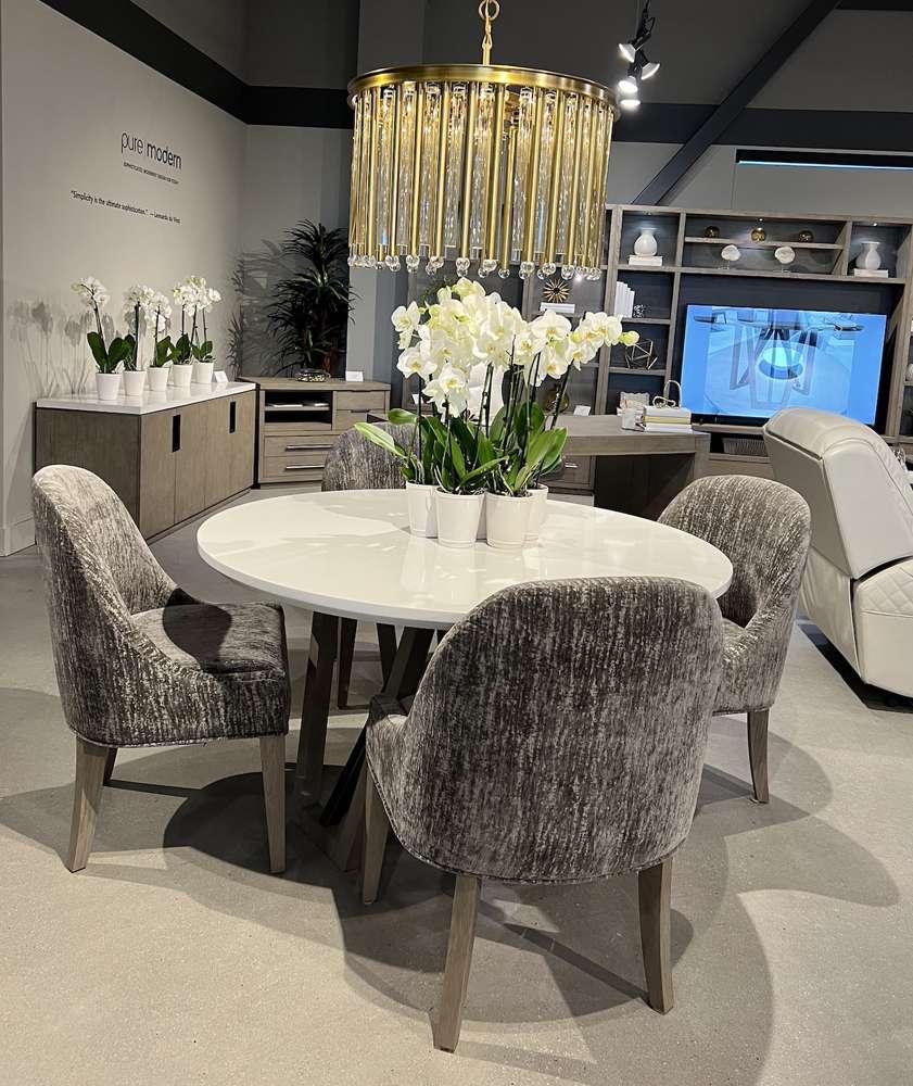 Parker House - Pure Modern Dining 54 in. Round Table with Wood Base - DPUR#54RND view 2