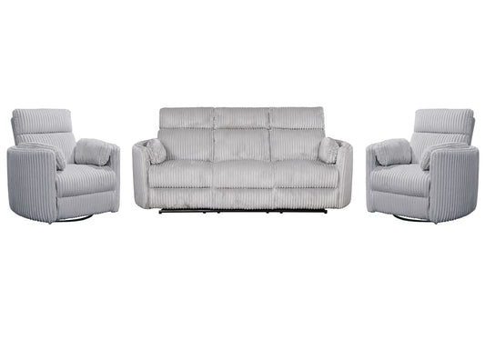 Parker House - Radius - Mega Grey Power Reclining Sofa and Two Recliners - MRAD-311P-MGGR view 1