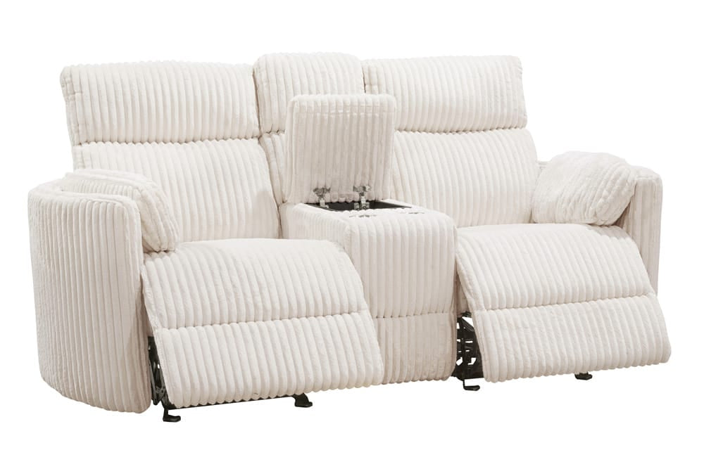 Parker House - Radius - Mega Ivory Power Glider Reclining Console Loveseat - MRAD#822CPG-MGIV view 4