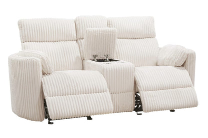 Parker House - Radius - Mega Ivory Power Glider Reclining Console Loveseat - MRAD#822CPG-MGIV view 4