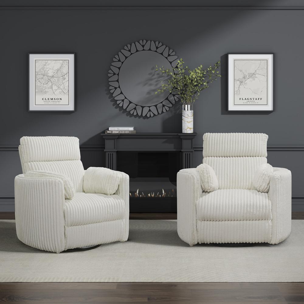 Parker House -  Radius - Mega Ivory Power Swivel Glider Recliner (Set of 2) - MRAD#812GSP-2-MGIV view 2