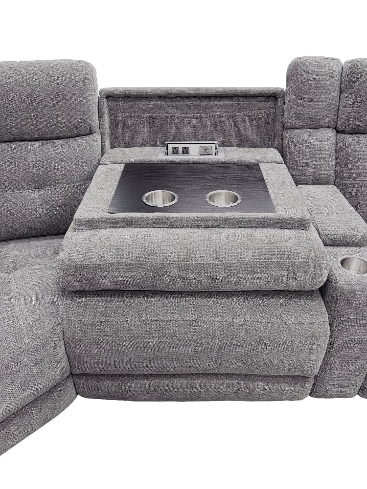Parker House -  Richland - Bristol Grey 6 Piece Modular Power Reclining Sectional with Power Adjustable Headrests - MRIC-PACK6T(H)-BRGR view 4