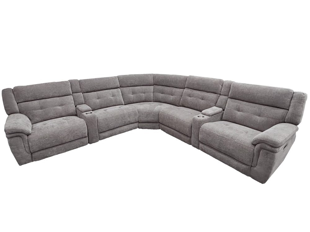 Parker House -  Richland - Bristol Grey 7 Piece Modular Power Reclining Sectional with Power Adjustable Headrests - MRIC-PACK7T(H)-BRGR view 1