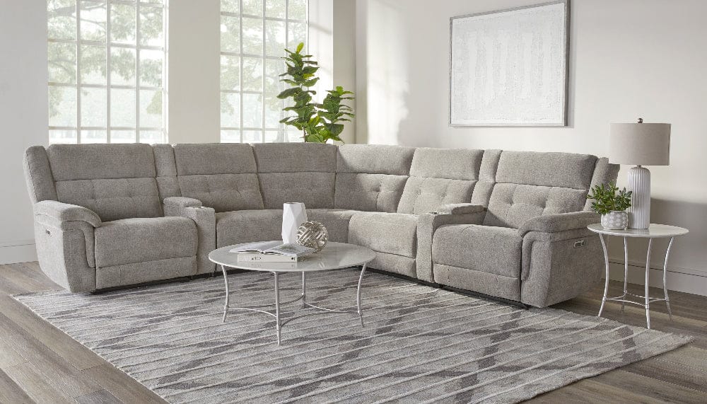 Parker House -  Richland - Bristol Grey 7 Piece Modular Power Reclining Sectional with Power Adjustable Headrests - MRIC-PACK7T(H)-BRGR view 2