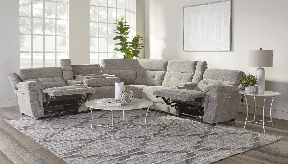 Parker House -  Richland - Bristol Grey 7 Piece Modular Power Reclining Sectional with Power Adjustable Headrests - MRIC-PACK7T(H)-BRGR view 3