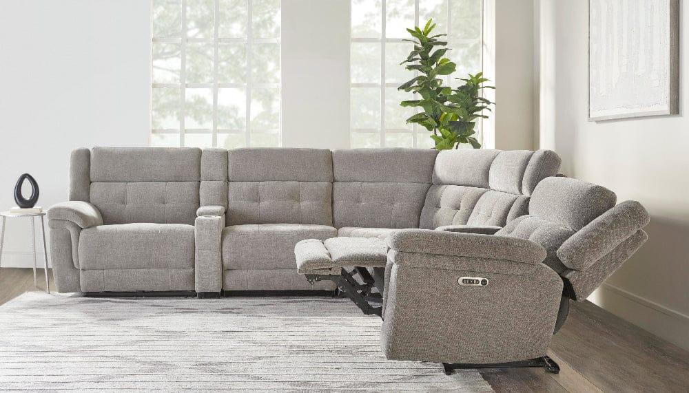 Parker House -  Richland - Bristol Grey 7 Piece Modular Power Reclining Sectional with Power Adjustable Headrests - MRIC-PACK7T(H)-BRGR view 4