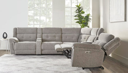 Parker House -  Richland - Bristol Grey 7 Piece Modular Power Reclining Sectional with Power Adjustable Headrests - MRIC-PACK7T(H)-BRGR view 4