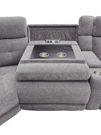 Parker House -  Richland - Bristol Grey 7 Piece Modular Power Reclining Sectional with Power Adjustable Headrests - MRIC-PACK7T(H)-BRGR view 6