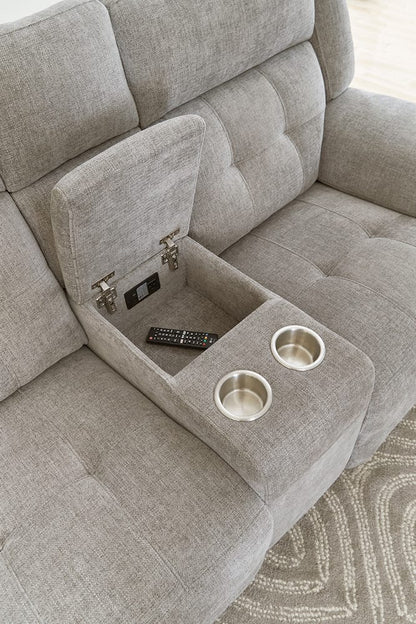 Parker House - Richland - Bristol Grey Power Console Loveseat - MRIC#822CPH-BRGR view 4