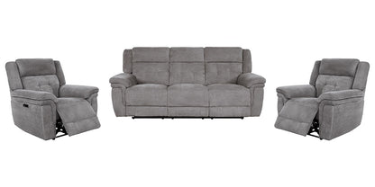 Parker House - Richland - Bristol Grey Power Reclining Sofa and Two Recliners - MRIC-311PH-BRGR view 1