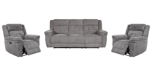 Parker House - Richland - Bristol Grey Power Reclining Sofa and Two Recliners - MRIC-311PH-BRGR view 1