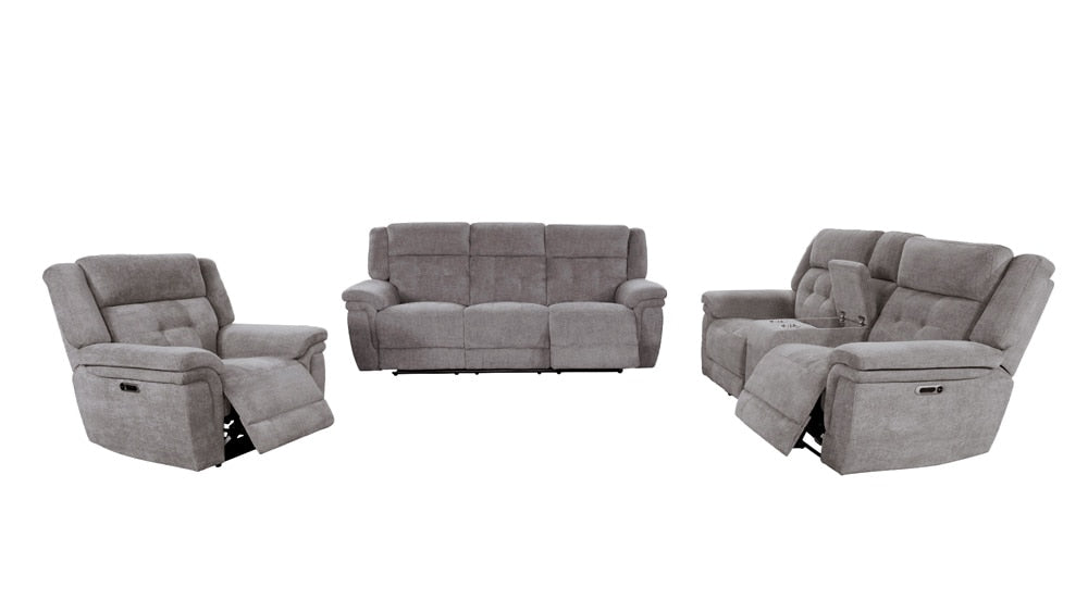 Parker House - Richland - Bristol Grey Power Reclining Sofa Loveseat and Recliner - MRIC-321PH-BRGR view 1