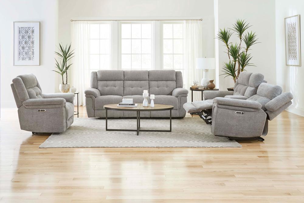 Parker House - Richland - Bristol Grey Power Reclining Sofa Loveseat and Recliner - MRIC-321PH-BRGR view 3
